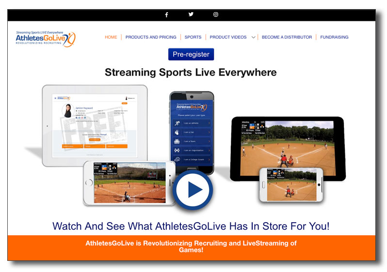 Athletes Go Live Website 